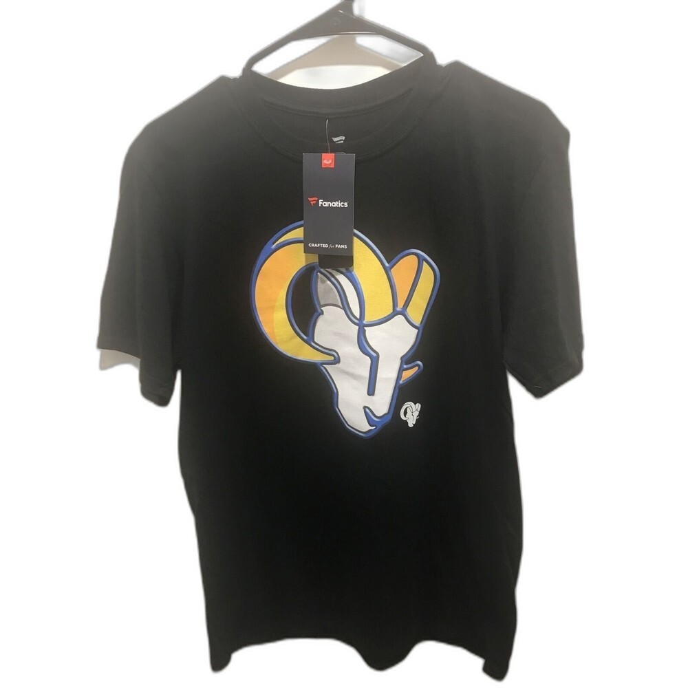 Fanatics Los Angeles Rams T Shirt Mens Size Medium Black Logo Short Sleeve NFL